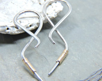 Twisted Tapers SET of 2 - 16G  14G  12G  10G Wire Wrap Ear Tapers Wrapped in 14K Gold Fill or Sterling Silver - Long Looped Swirl Stretchers