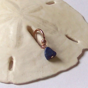 Cartilage Ring Tragus Snug Helix Daith Rook Piercing Lapis Lazuli Dangle - Silver or Rose or Yellow Gold Fill 18G or 16G 5/16&quot; 3/8&quot; Earring