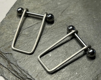 Barbell Téton Opale Violet Titane G23 14G – Anneau Mamelon Fileté Interne Avec Pointes, Bijou Piercing Sexy