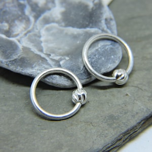 Cartilage Rings - 1 or SET of 2 - .925 Sterling Silver Ear Jewelry 16G Beaded Endless Hoop Ring - Tragus Helix Daith Rook Snug Universal