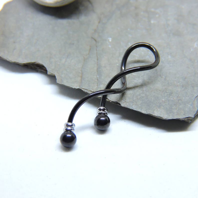 Industrial Barbell Spiral Beaded Industrial Piercing Etsy