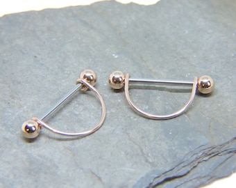 12g 14g 16g Choose 2 Letters Custom Nipple Jewelry Piercings