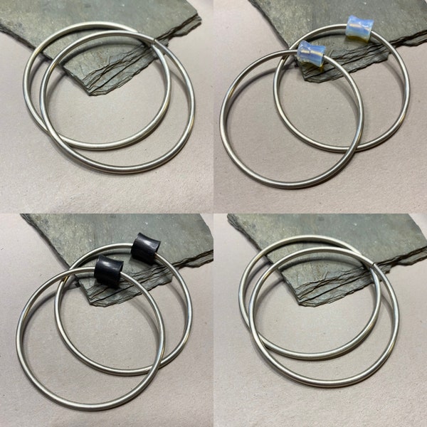 SMOOTH HOOPS Set of 2 REPLACEMENT Detachable Tunnel Hoops - Gold Silver Copper or Bronze - 10G Hoops - 2” 2.5” 3” - Ear Weights Hangers