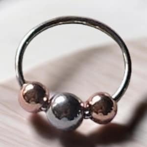 Captive Bead Rings - SET of 2 - 20 Gauge - 18 Gauge - 8mm 5/16" or 10mm 3/8" - CBR Captive Rings With Copper Beads - Made to Order