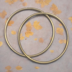8G Hoop Earrings Set of 2 Replacement Detachable Tunnel Hoops - Gold Brass or Copper Hoops - 2” 2.5” 3” - Ear Weights Hangers