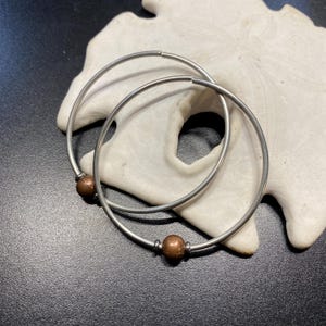 Nipple Rings - Custom 16G or 14G Extra Large 3/4&quot; or 1” Endless Hoop Rings - Nipple Jewelry - Intimate Piercing Jewelry - Choose Bead Color