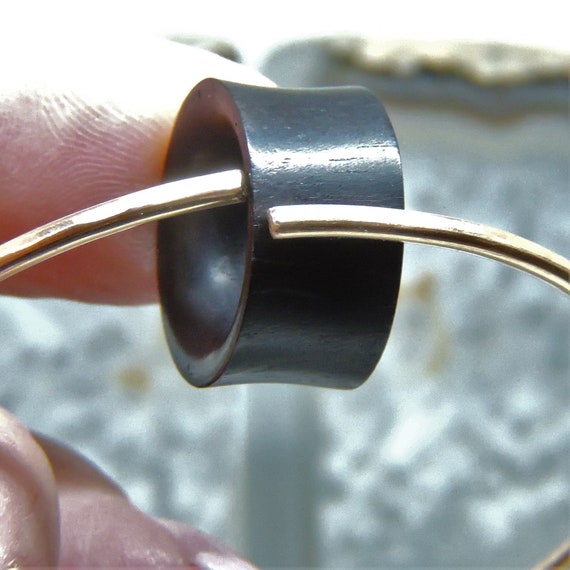 Feathered Tunnel Hoops: Silver Ear Weights Hangers, 12G/10G, 2-3