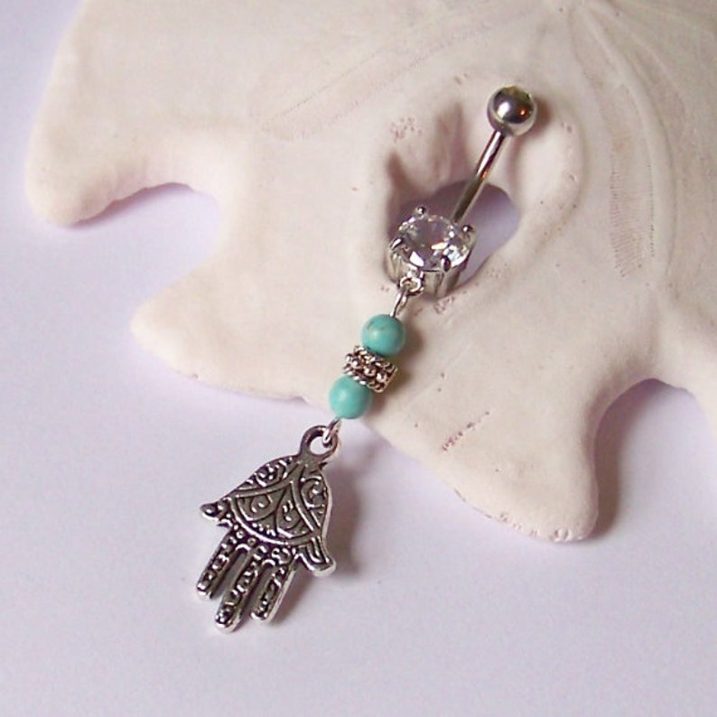 Belly Button Jewelry Belly Button Ring Belly Ring Fatima Etsy