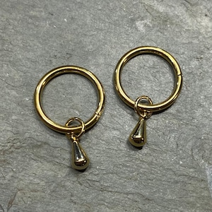 GOLD Buffalo Bill Nipple Clickers 16G 14G 12G 10G 1/2&quot; PVD Daith Hinged Rings
