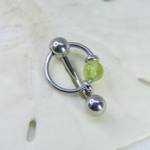 Barra de perfuração vertical Peridot Hood 14G 12G 10G VCH Doorknocker Slave Ring