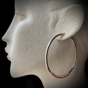 Set of 2 Replacement Detachable Tunnel Hoops - Gold Silver Copper or Bronze - Hammered Hoops - 12G HOOPS - 2” 2.5” 3” - Ear Weights Hangers