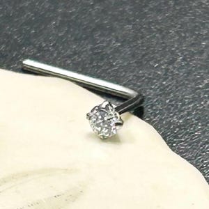 Piercing de nariz de cristal - Cristal de 2 mm o 3 mm con punta de 18G - Anillo labial con cola larga o corta