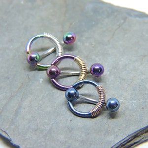 Barra de piercing vertical para capuz 14G 12G 10G VCH barra genital - anel escravo reto ou curvo 3 cores joia de anel de clitóris com preenchimento de ouro ou prata esterlina