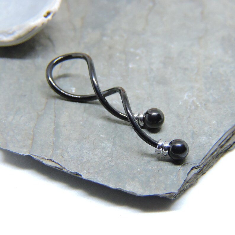 Industrial Barbell Spiral Beaded Industrial Piercing Etsy