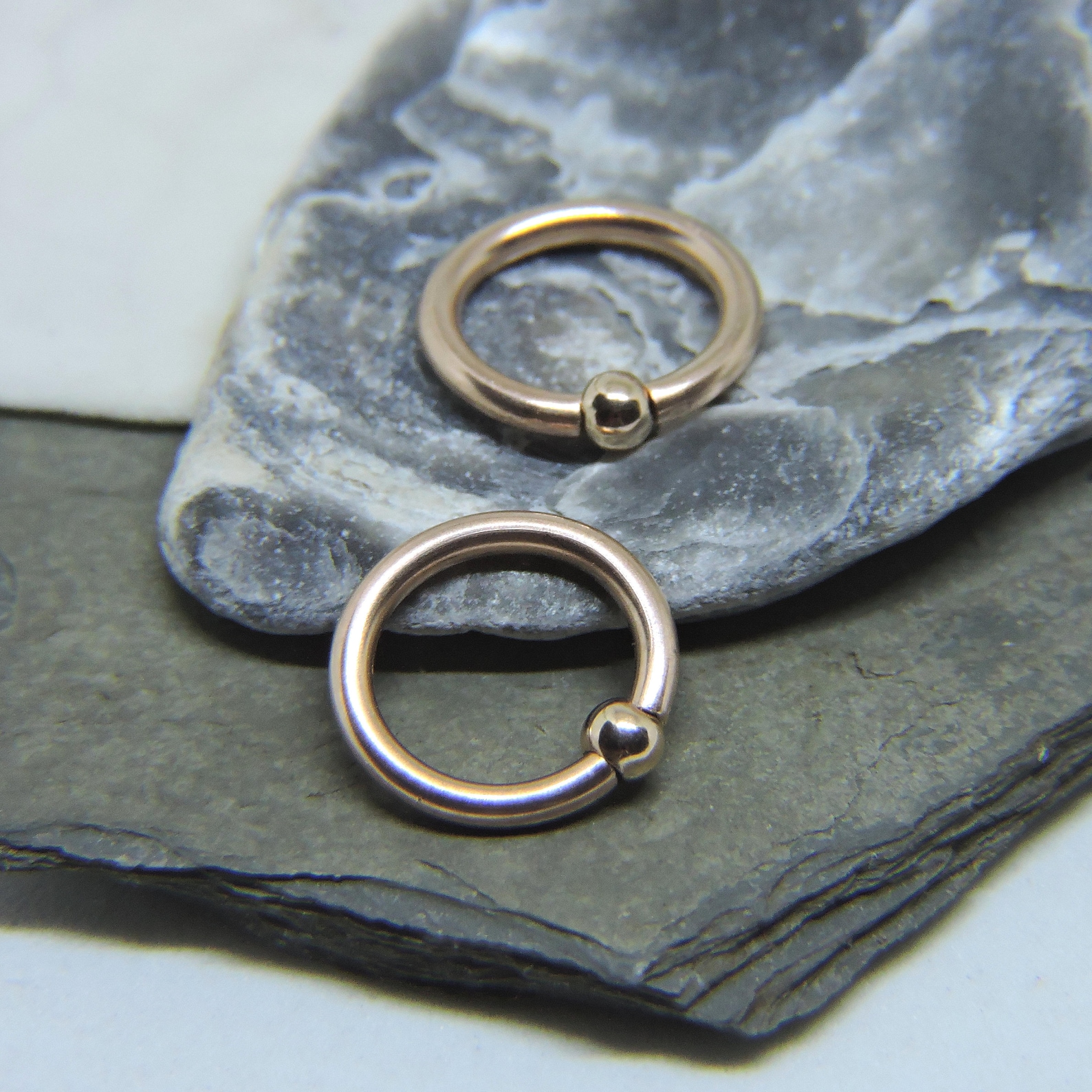 Nipple Rings Set of 2 14K Rose Gold Filled Nipple Jewelry Etsy