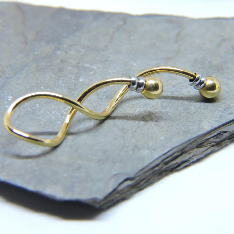 Industrial Barbell Spiral Beaded Industrial Piercing Etsy