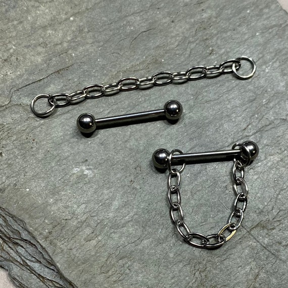 Nipple Barbells With Chain 16G 14G 12G Dangle Nipple Jewelry