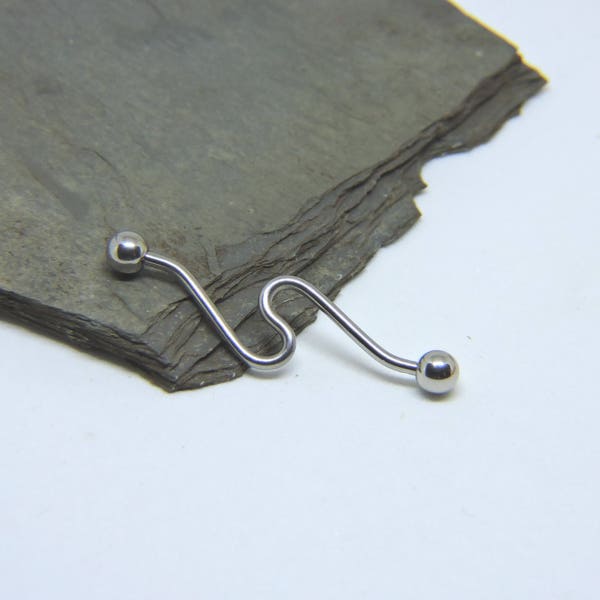 Industrial Barbell - Custom Deep Wave - 14G Scaffold Bar - Choose Length