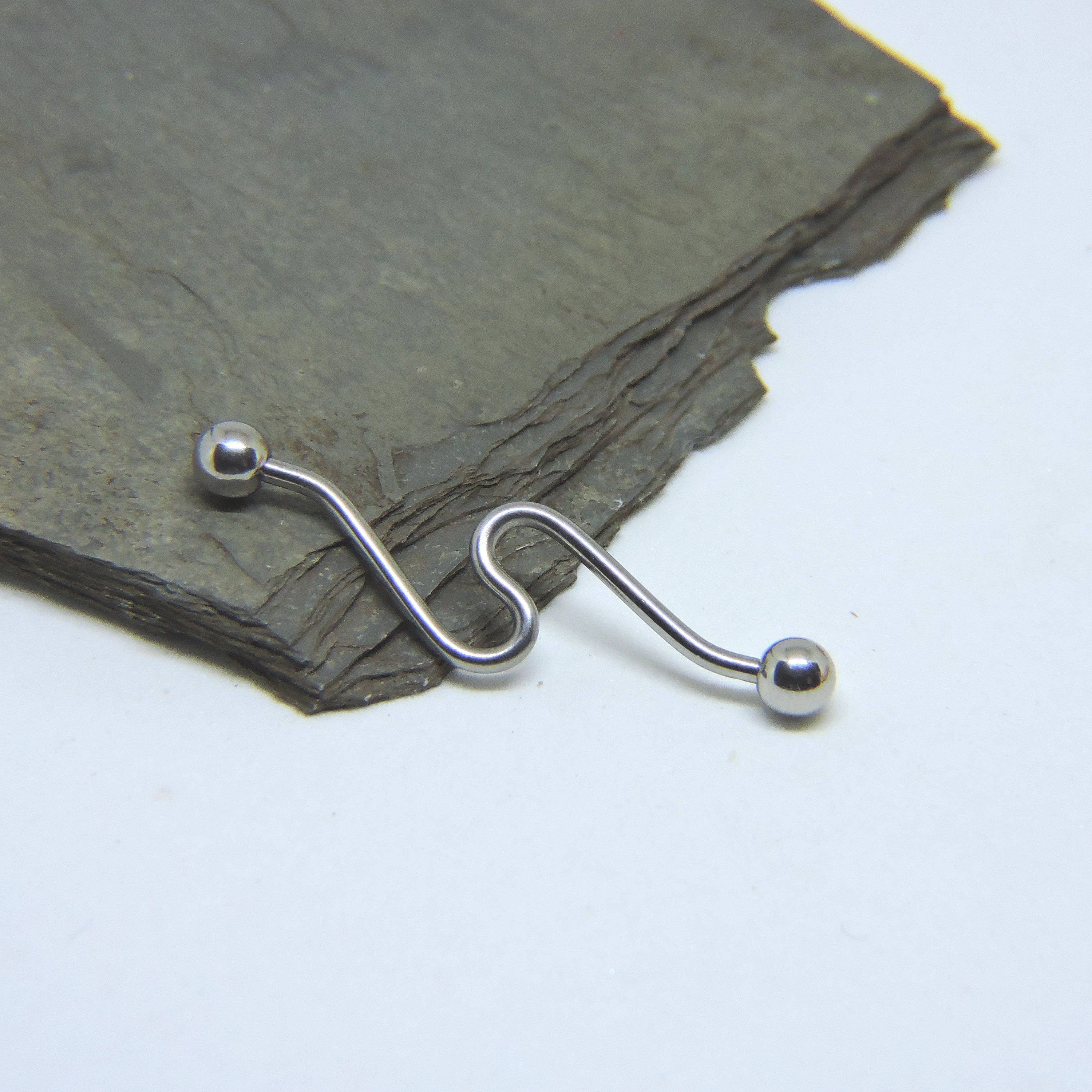 Industrial Barbell - Beaded Industrial Piercing - Custom Wave - 14G E…