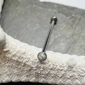 Opalite Industrial Barbell ASTM F136 Implant GradeTitanium Piercing INTERNALLY THREADED 14G 1 1/4" 1 3/8” 1 1/2” Scaffold Upper Ear Bar