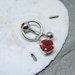 Vertical Hood Piercing Barbell VCH - 14G 12G 10G Straight or Curved Bar Slave Ring - Silver and Ruby Red Swarovski Drop - Intimate Jewelry