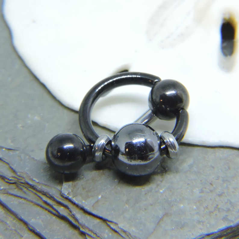 Vertical Hood Piercing Barbell Midnight Blackout 14G 12G 10G Etsy