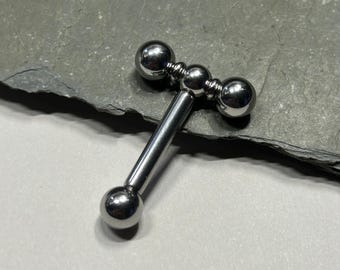 Tongue Barbell 14G 12G 10G 8G Straight T Bar Body Piercing Jewelry