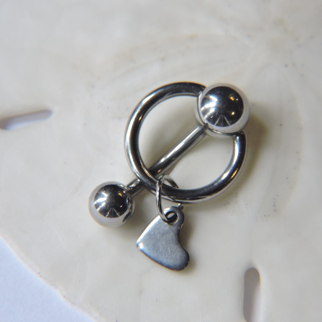 100 Surgical Steel Vertical Hood Piercing HEART 16G 14G 12G 10G 8G