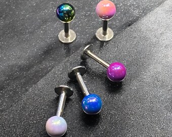 Metallic Labret Piercing: 16G Chirurgenstahl Lippenstecker