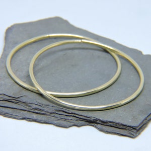 Set of 2 Replacement Detachable Tunnel Hoops - Gold Silver Copper or Bronze - Hammered Hoops - 12G HOOPS - 2” 2.5” 3” - Ear Weights Hangers
