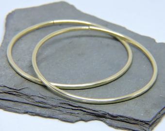 Set of 2 Replacement Detachable Tunnel Hoops - Gold Silver Copper or Bronze - Hammered Hoops - 12G HOOPS - 2” 2.5” 3” - Ear Weights Hangers