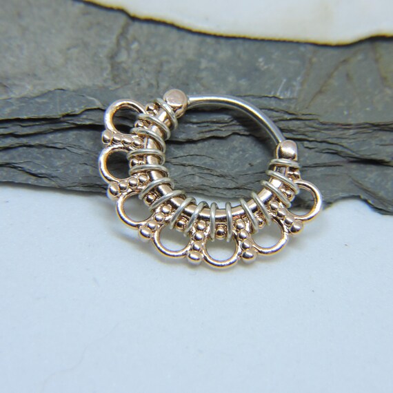 Septum Clicker Nose Ring 16 or 14 Gauge Fan Daith Clicker Etsy