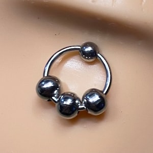 Labret Stud - Monroe Piercing Jewelry - Metal Beaded Slave Hoop Bar - 16G Barbell 1/4&quot; 5/16&quot; 3/8&quot; - Lip Stud or Cartilage Barbell