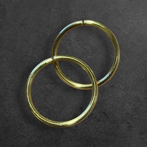 SMOOTH HOOPS Set of 2 REPLACEMENT Detachable Tunnel Hoops - Gold Silver Copper or Bronze - 10G Hoops - 1.25” 1.5” 2” - Ear Weights Hangers