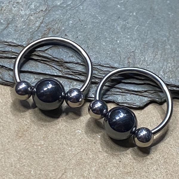 Nipple Rings Set 16G 14G 12G 10G 8G Hemalyke Rounds Horseshoe Captives