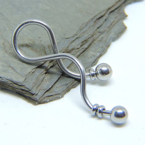 Industrial Barbell Jewelry 14G 1 1/4" Spiral Ear Bar Surgical Steel Removeable Beads - Scaffold Piercing Jewelry