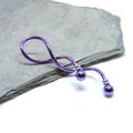Industrial Barbell - Spiral Beaded Industrial Piercing - Twisted Weave PURPLE Loop 14G Double Ear Piercing - 1 5\/8