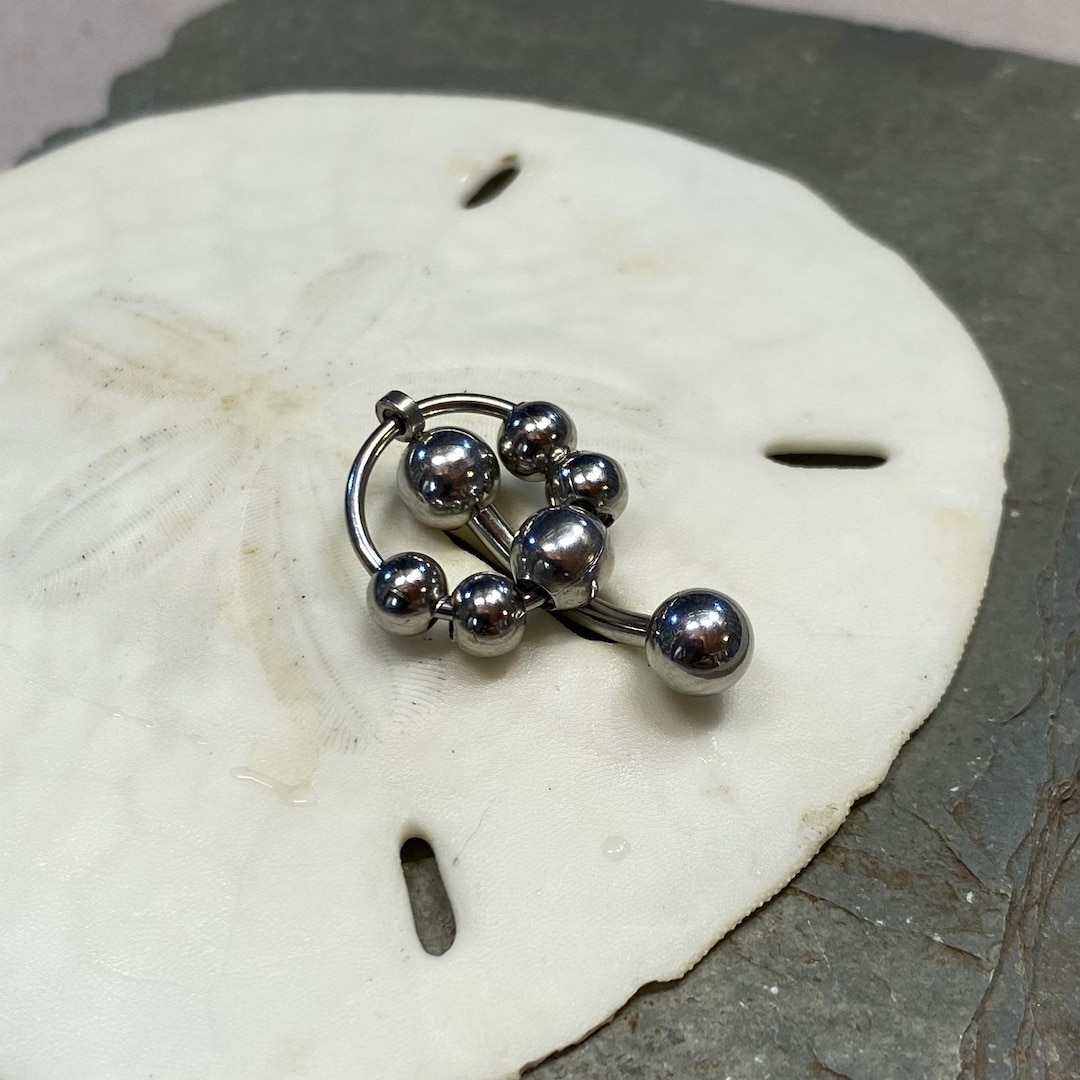 Vertical Hood Piercing Barbell 100% Surgical Steel 14G 12G 10G VCH