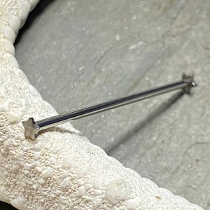 Piercing de barra industrial de titânio STAR End com rosca interna 14G 1 1/4" 1 3/8" 1 1/2" Scaffold Barra de orelha superior ASTM F136 Implante de titânio