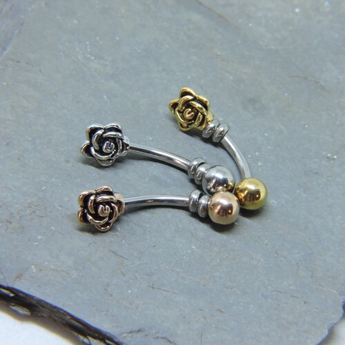 Piercing pour cagoule vertical rose 14G 12G 10G Couleur au choix VCH Bellu Button Bijoux