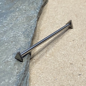 Flat TRIANGLE End Industrial Barbell ASTM F136 Titanium Piercing INTERNALLY Threaded 14G 1 1/4" 1 3/8” 1 1/2” Scaffold Upper Ear Bar