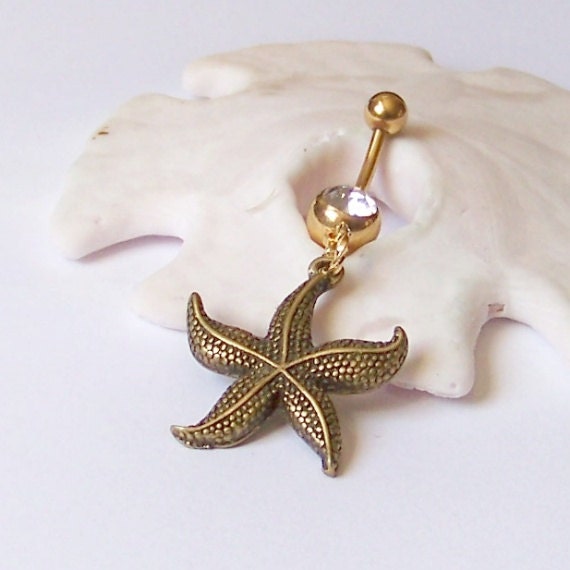 Starfish Gold Belly Button Ring