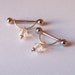 Nipple Barbells Set of 2 - 16G 14G 12G 10G Nipple Shield Barbell Piercing Jewelry - Sterling Silver and Crystal Drop Stirrup - Choose Color 