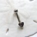 Vertical Hood Piercing Barbell 14G 5/16” 3/8” 1/2” 5/8” Surgical Steel L Shape Barbell - Heart Love Focal - VCH Clit Ring Hood Piercing