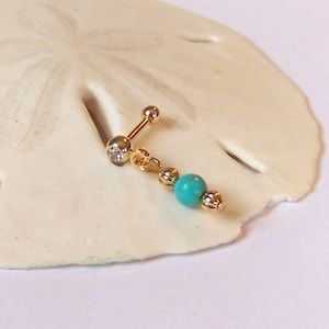 Tragus Cartilage Helix Piercing Barbell 16G - Choose Your Gemstone
