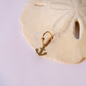 SALE Gold Tragus Cartilage Helix Piercing - Anchor - Ear Piercing 18 Gauge Captive Bead Ring 5/16" 3/8" - Outer Conch Rook Snug Hoop Earring