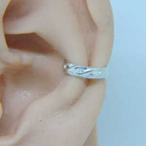 Cartilage Cuff Ring - Sterling Silver Hoop Earring Cuff - Woven Design Cuff Earring Non Pierced - NO Hole Needed - Thick Ear Cuff