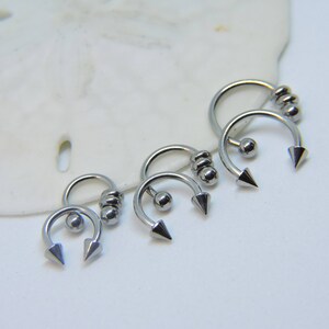 Helix Tragus Cartilage Rook Snug Daith SPIKE or BALL - ONE 16G or 14G - 5/16" 3/8" 1/2" Beaded Universal Piercing Jewelry Made to Order