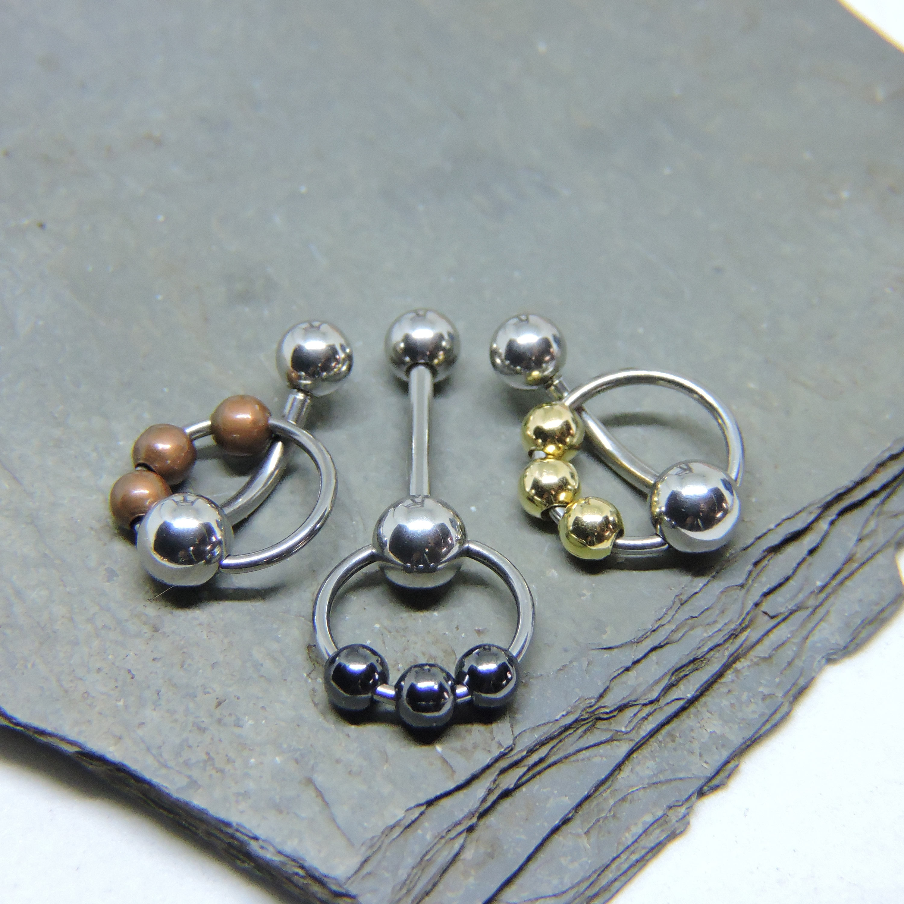 Vertical Hood Piercing Barbell 14G 12G 10G Slave Ring Etsy