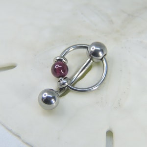 Barra de perfuração vertical para capuz 14G 12G 10G GARNET Anel escravo para aldrava